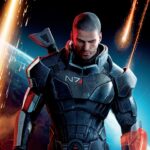 Capa artística de Mass Effect com nave espacial e escolhas de moralidade
