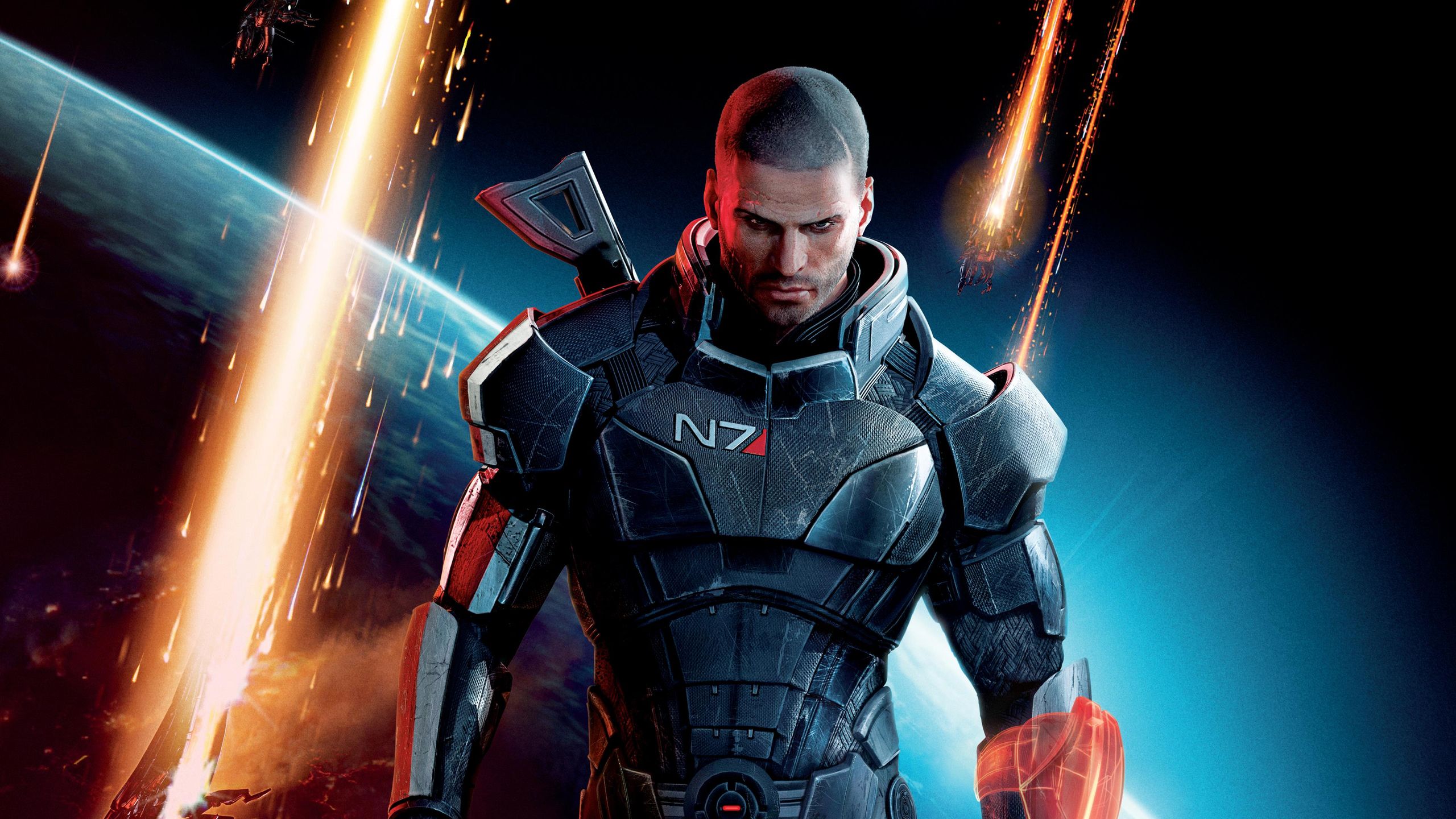 Capa artística de Mass Effect com nave espacial e escolhas de moralidade