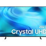 Smart TV Samsung 50 polegadas Crystal UHD 4K modelo U8000H com design sem bordas exibindo tela de jogo