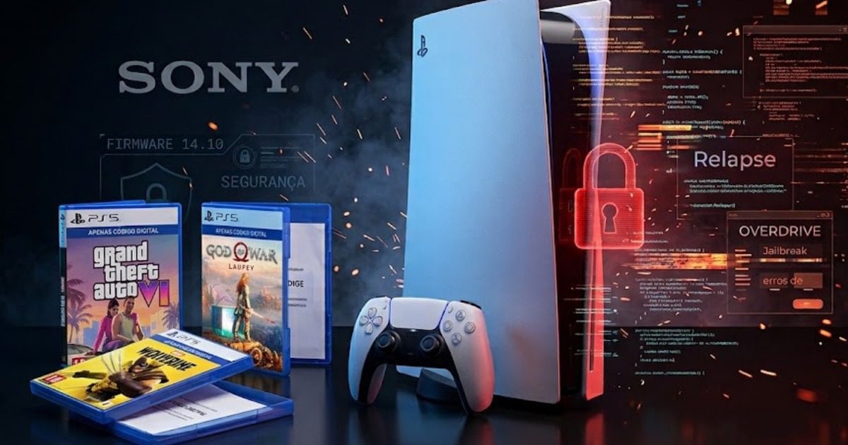 Sony recompensa hacker por exploit grave na PS5 1 Jogo PS5 com hacker analisando o exploit na tela do computador